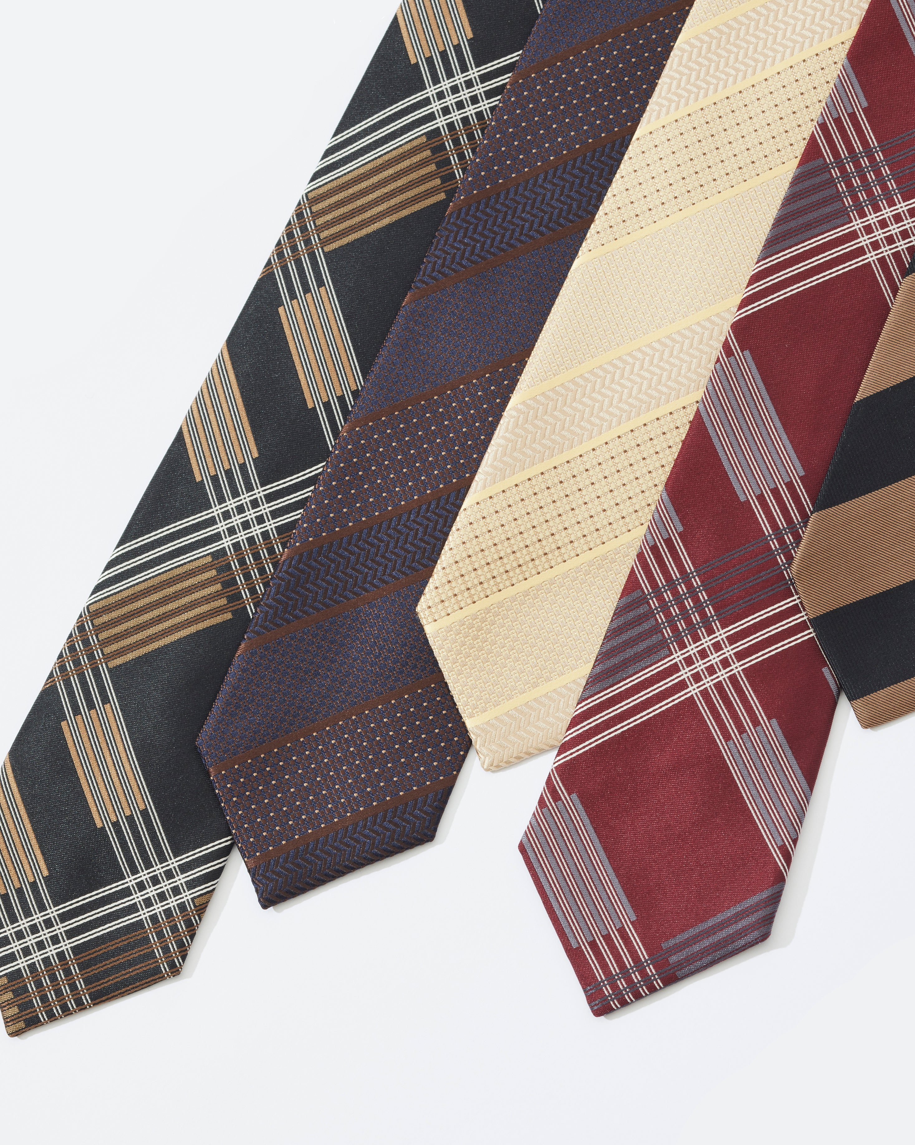 Multi-check silk tie