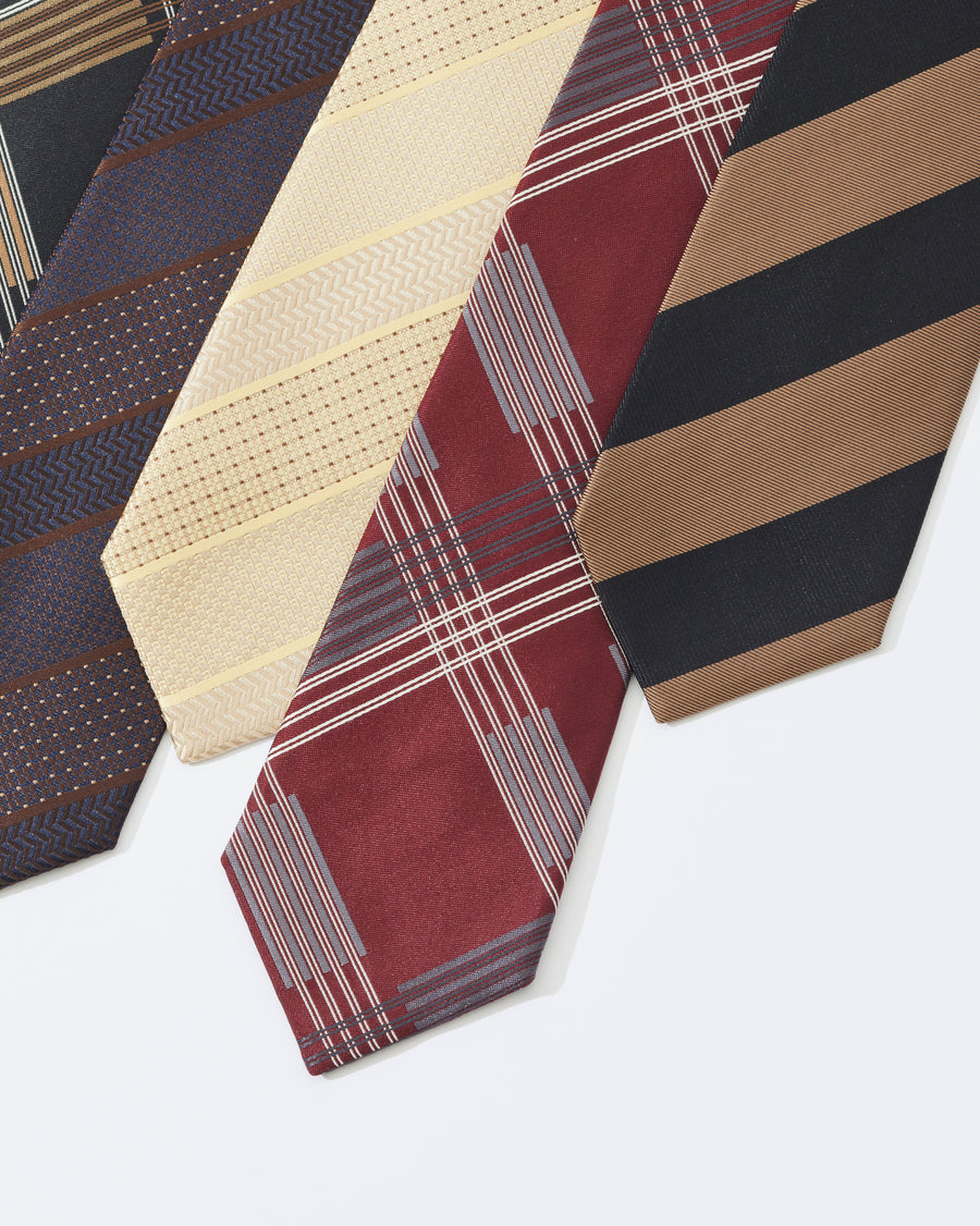 Wide striped silk tie