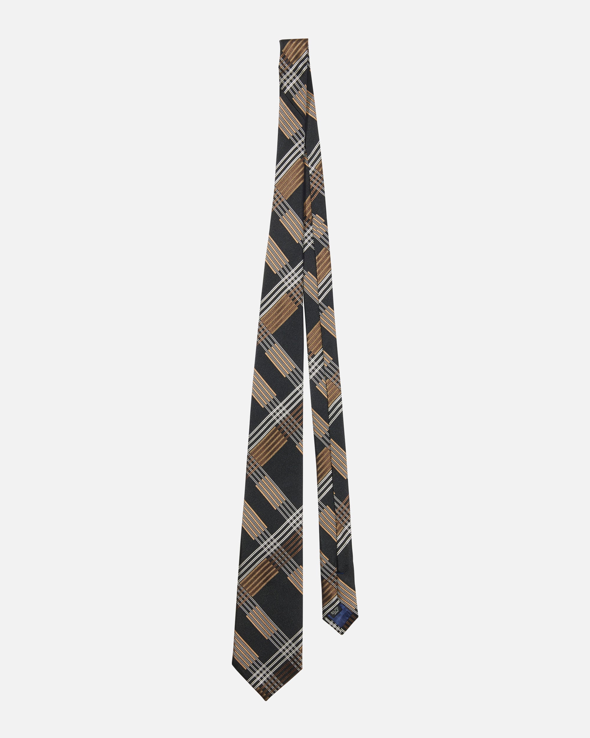 Multi-check silk tie