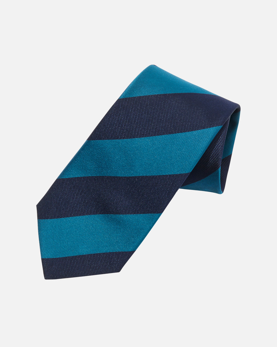 Wide striped silk tie