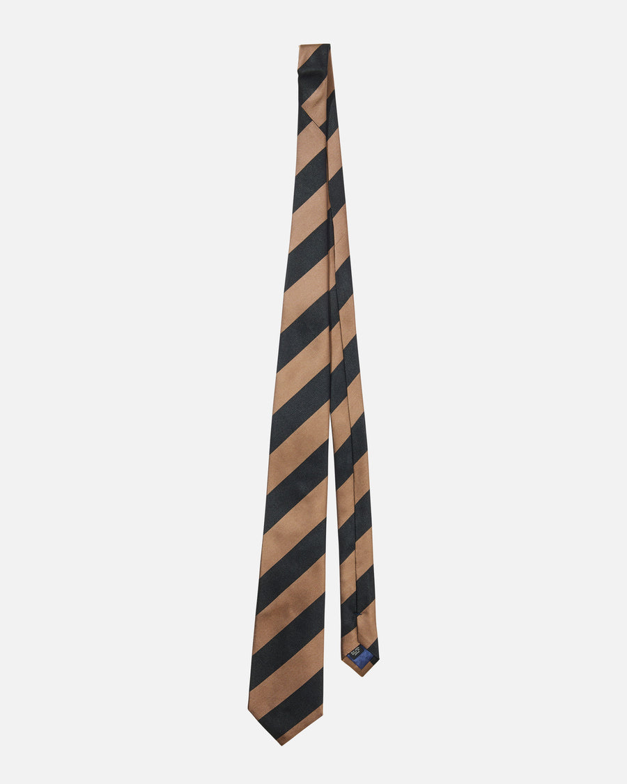 Wide striped silk tie