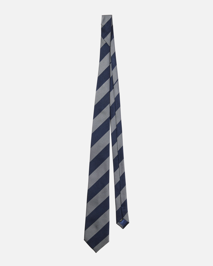 Wide striped silk tie