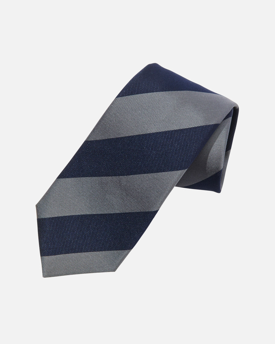 Wide striped silk tie