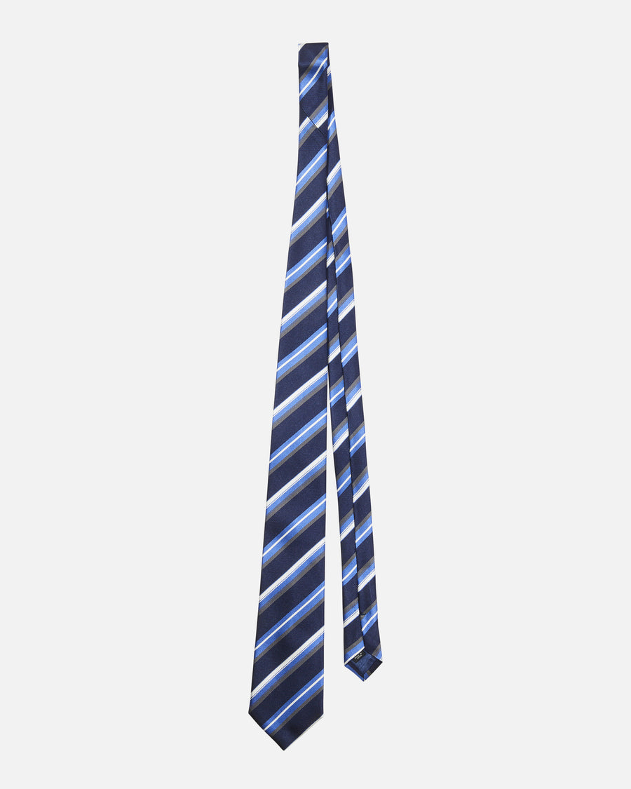 Multi-stripe silk tie