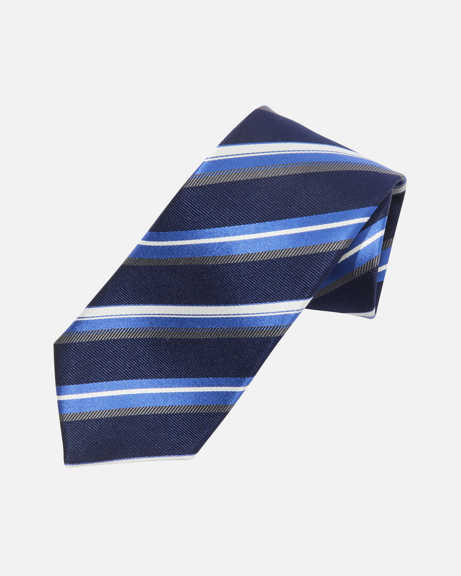 Multi-stripe silk tie