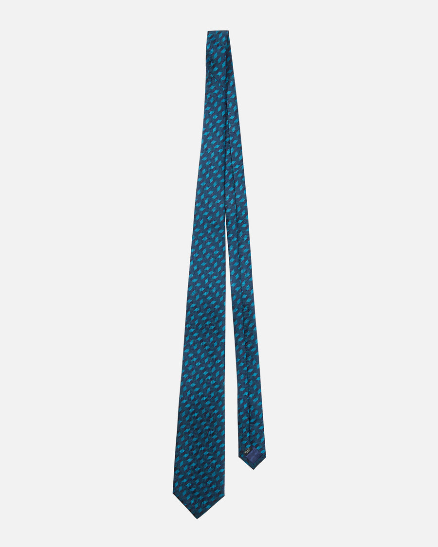 Diamond pattern silk tie