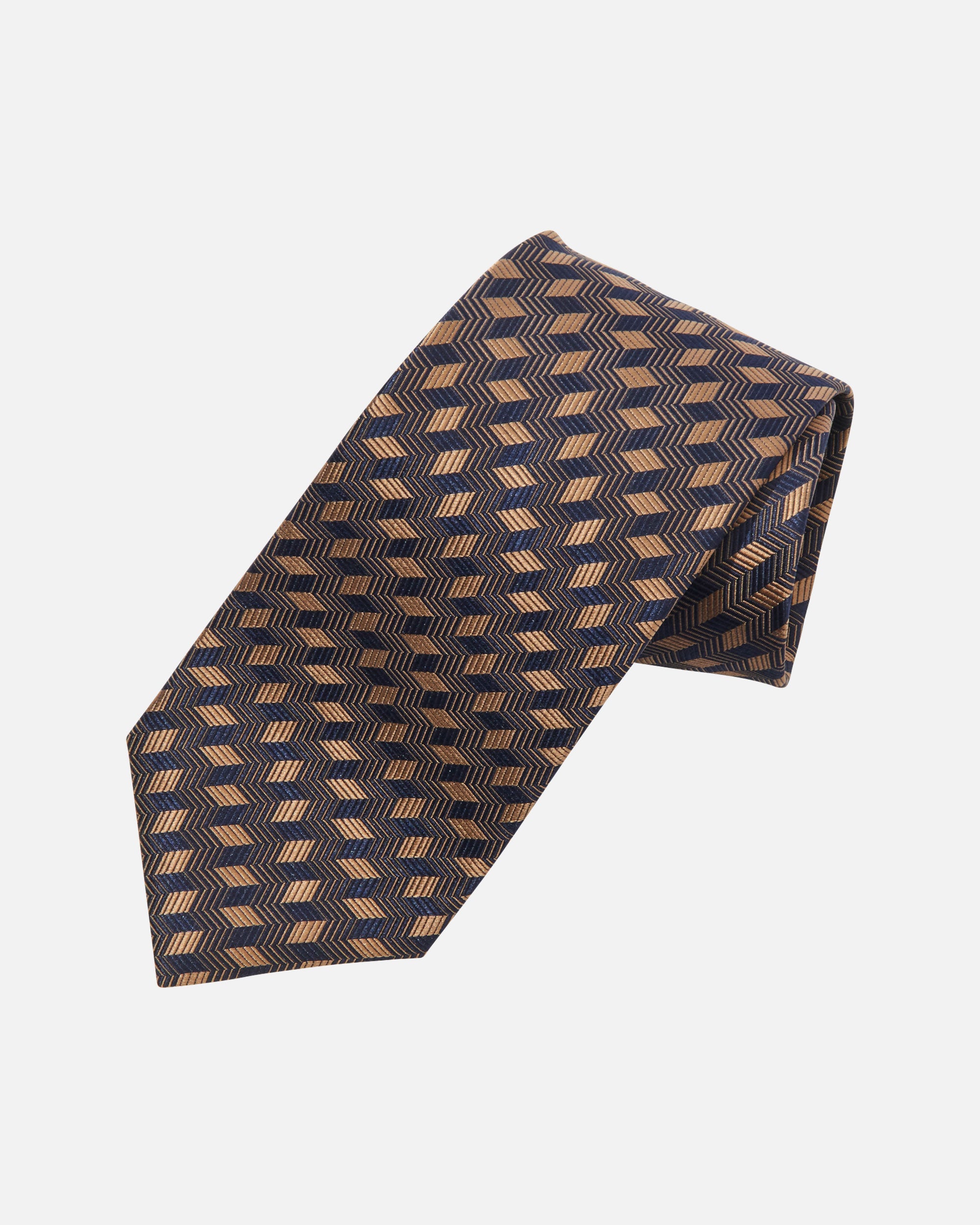 Diamond pattern silk tie