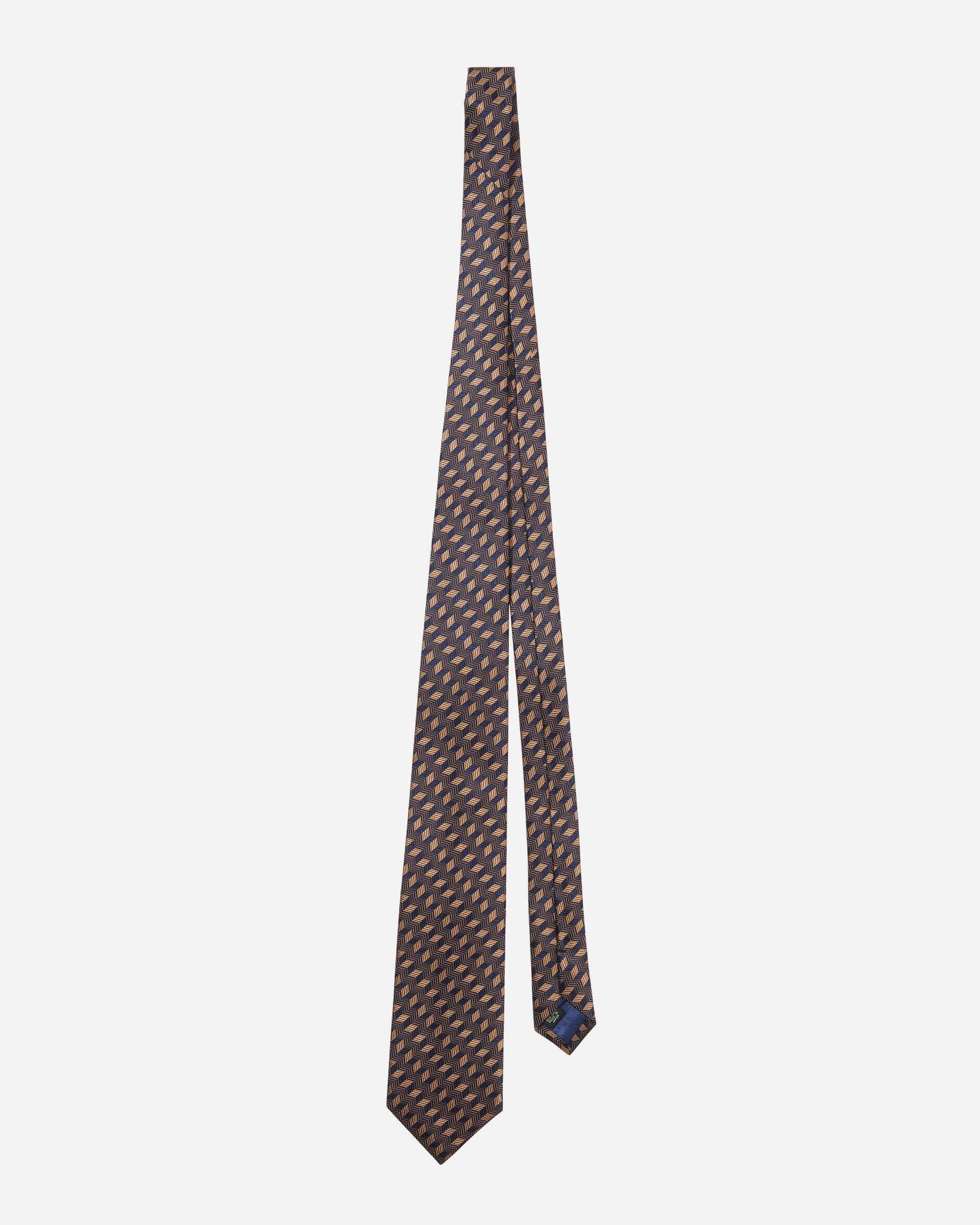 Diamond pattern silk tie