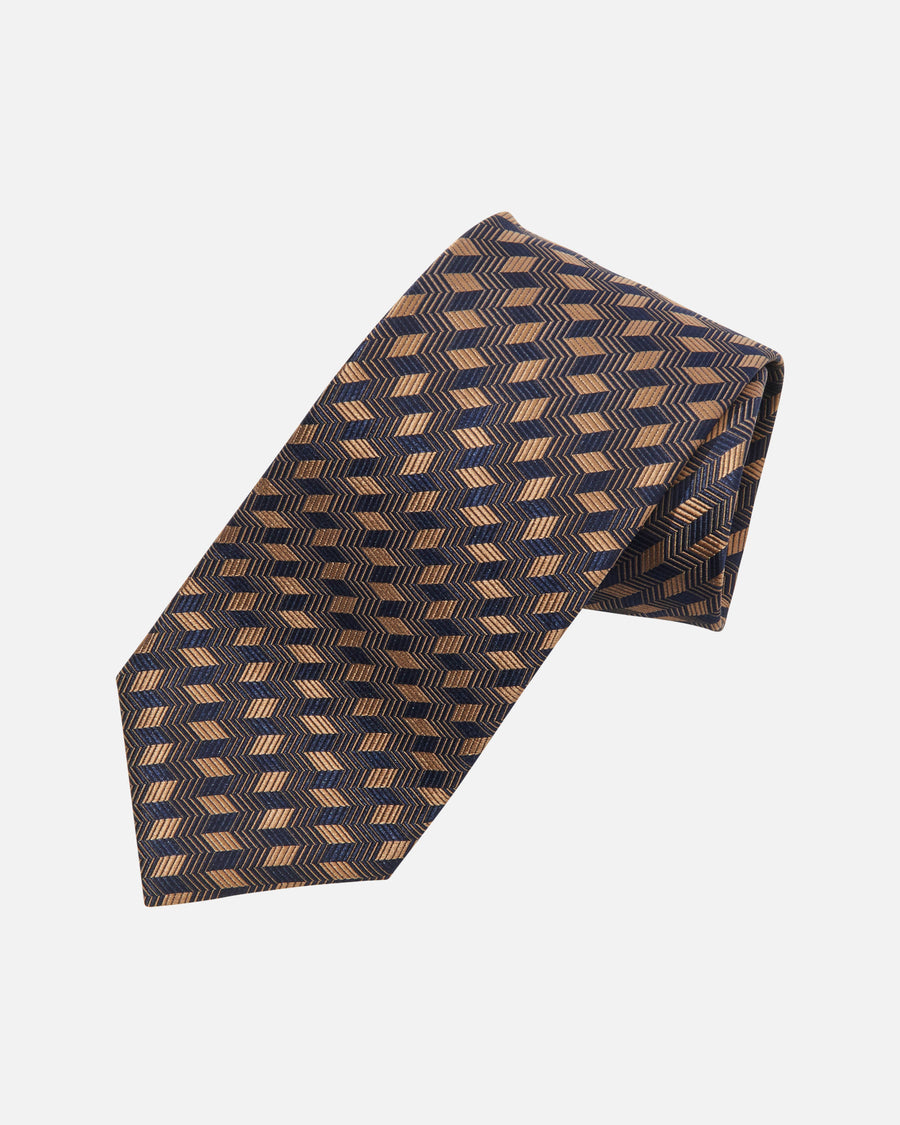 Diamond pattern silk tie