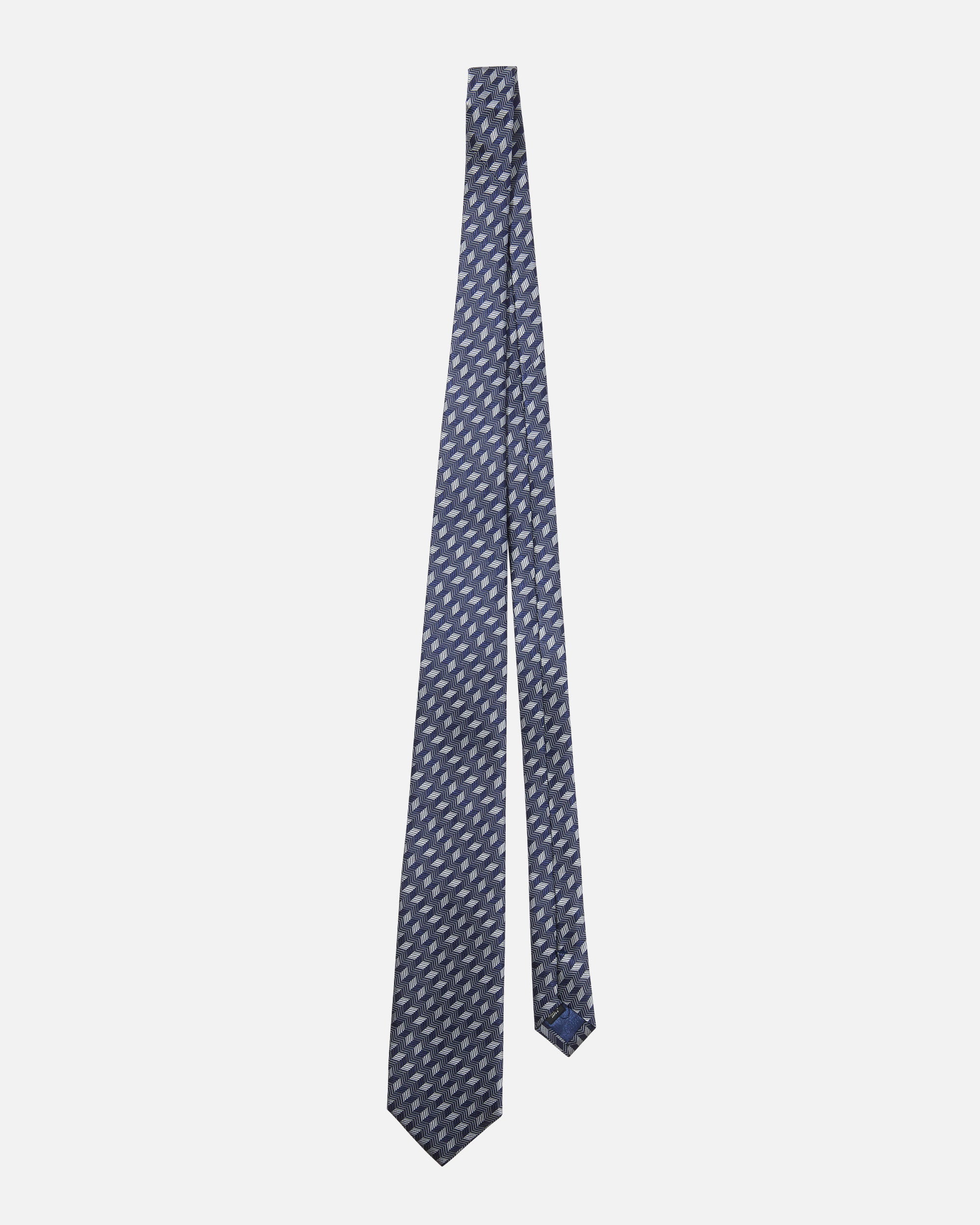 Diamond pattern silk tie