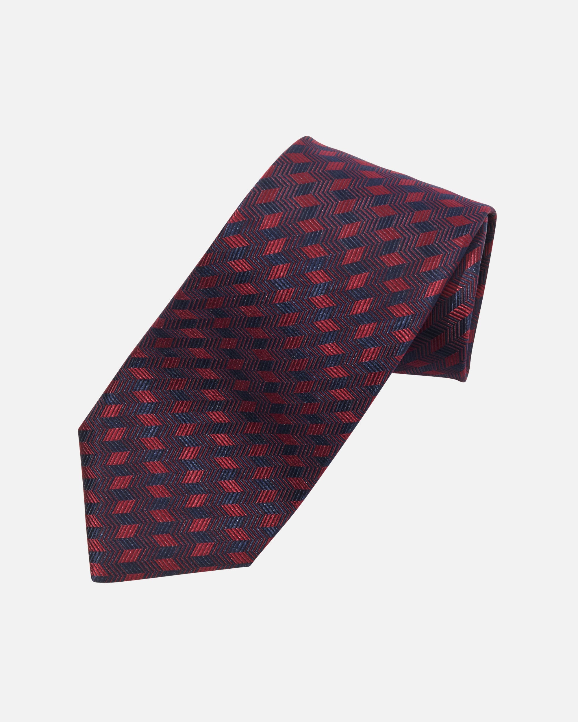 Diamond pattern silk tie