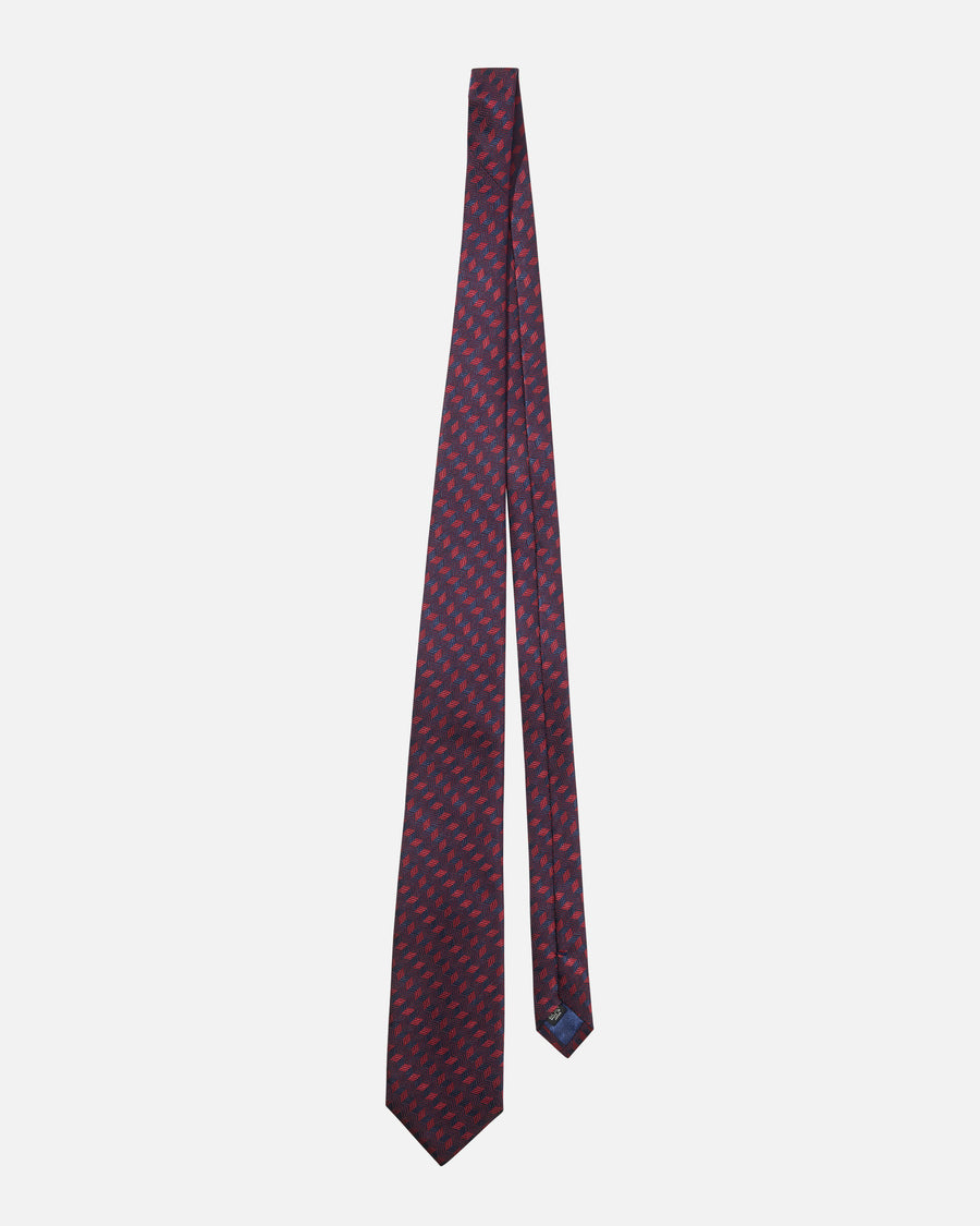 Diamond pattern silk tie