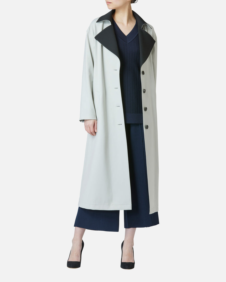 Double-breasted jersey coat