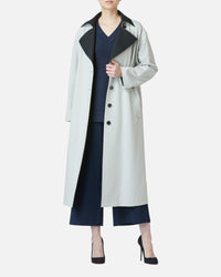 Double-breasted jersey coat