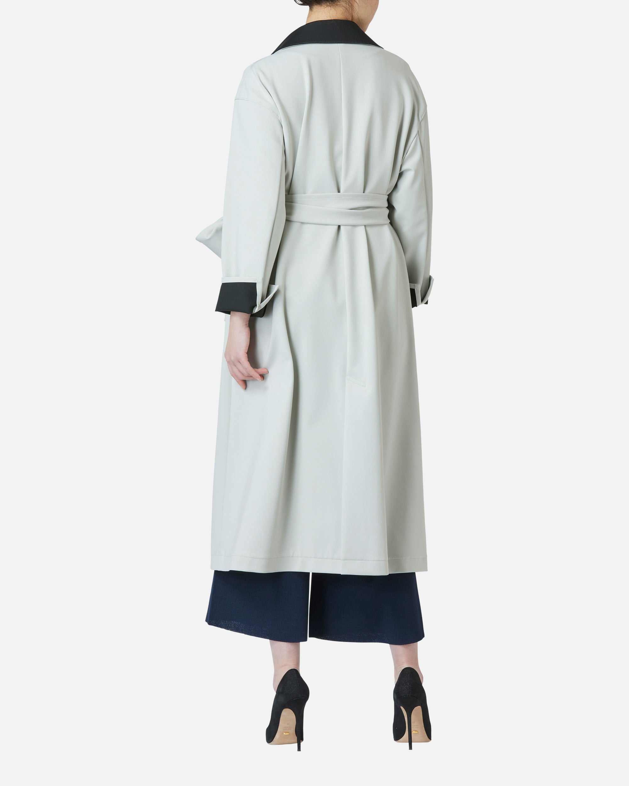 Double-breasted jersey coat