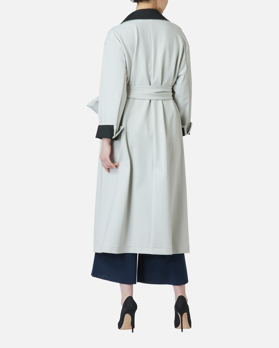 Double-breasted jersey coat