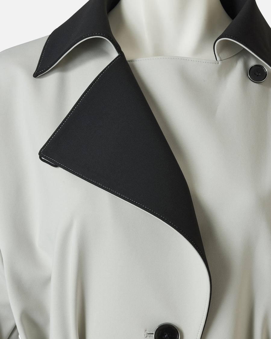 Double-breasted jersey coat