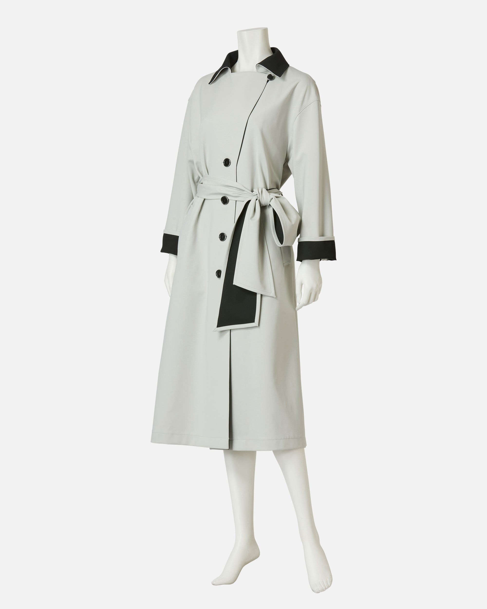 Double-breasted jersey coat