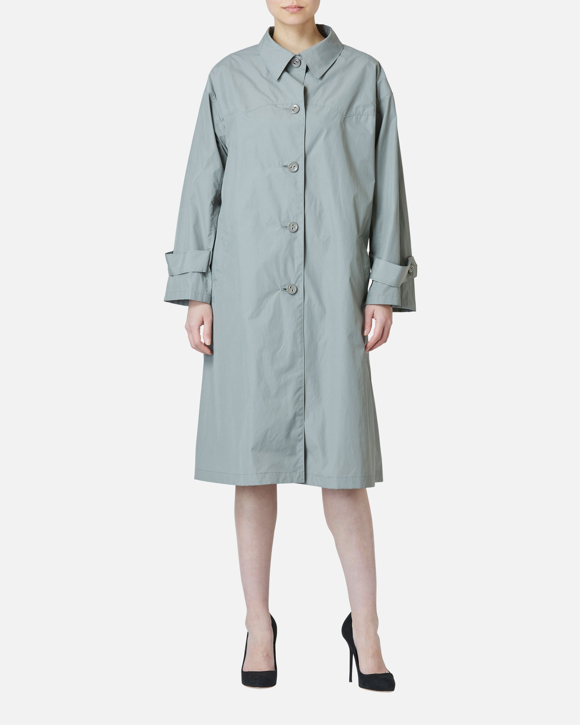 A-line Balmacaan Coat