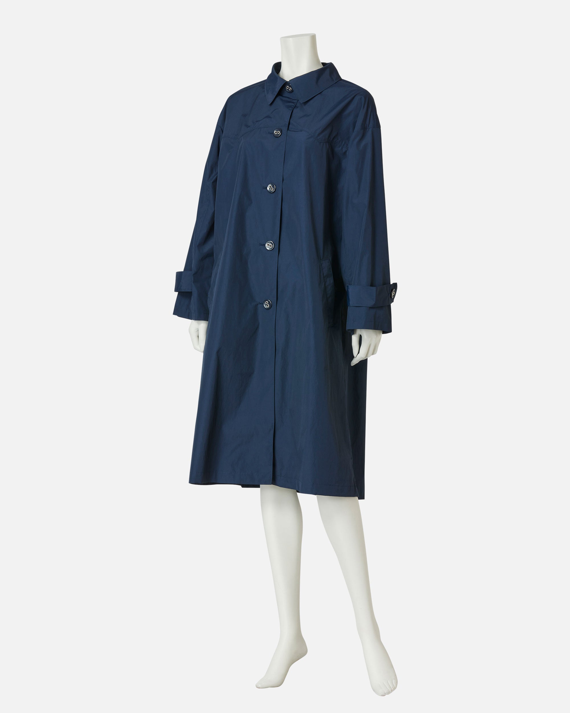 A-line Balmacaan Coat