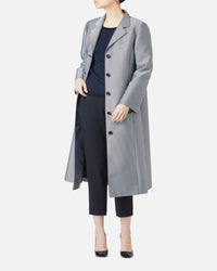 Silk nylon jacquard chester coat
