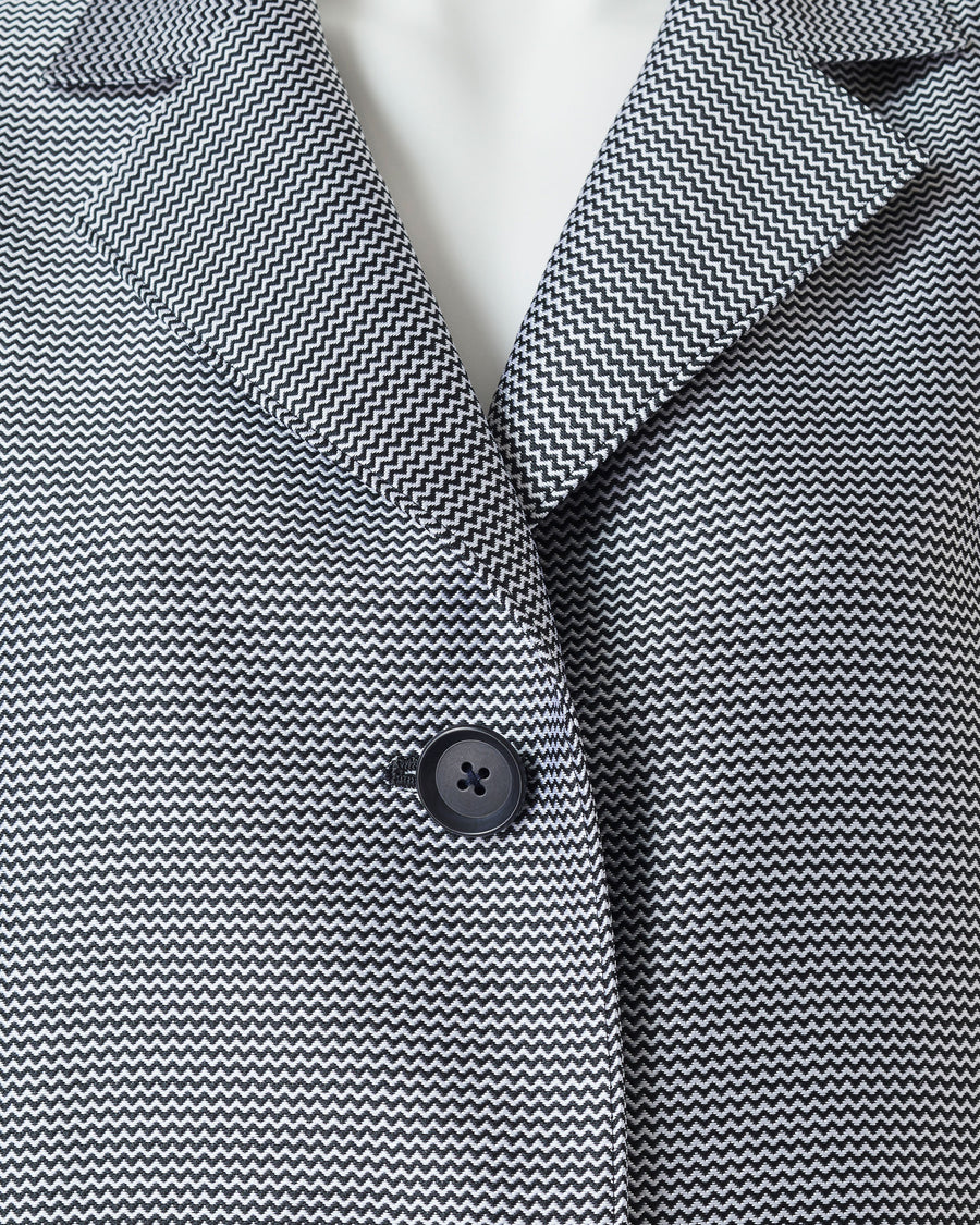 Silk nylon jacquard chester coat