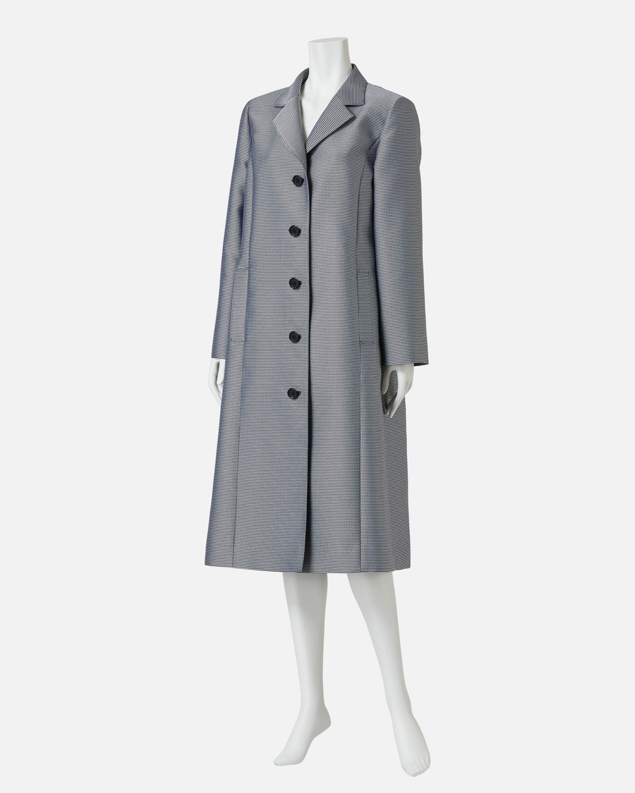 Silk nylon jacquard chester coat