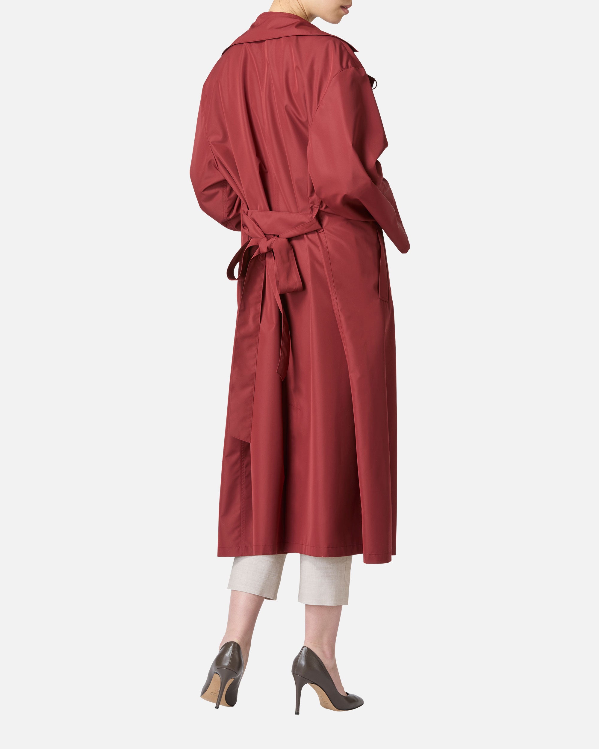 Taffeta spring coat with sash