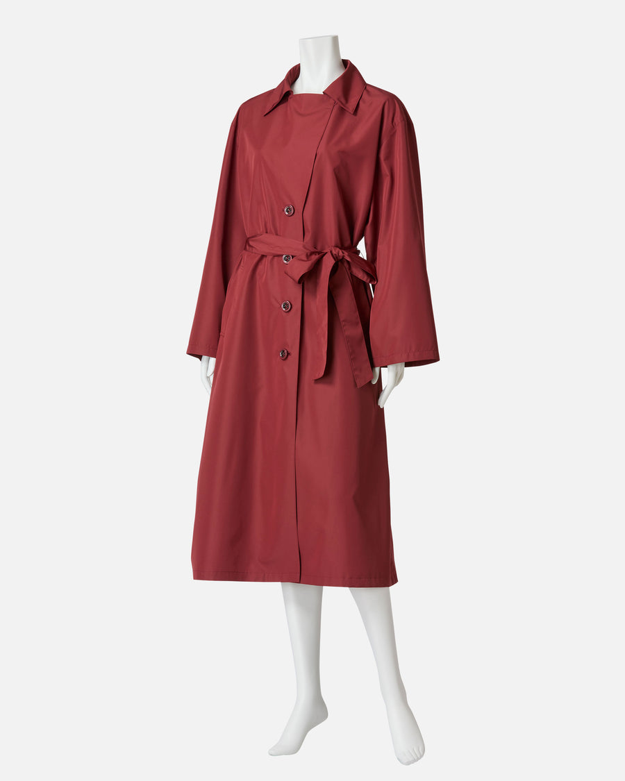 Taffeta spring coat with sash