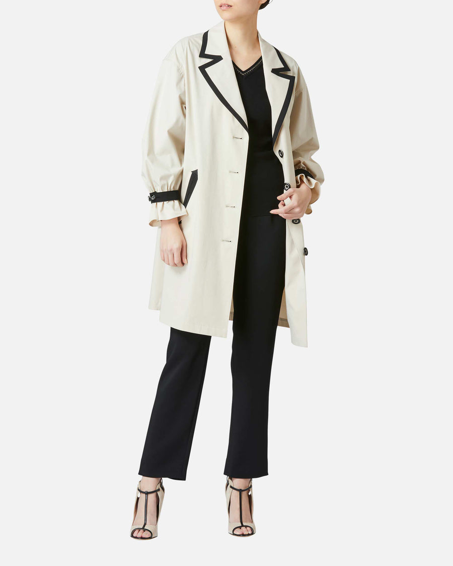 Cotton gabardine half spring coat