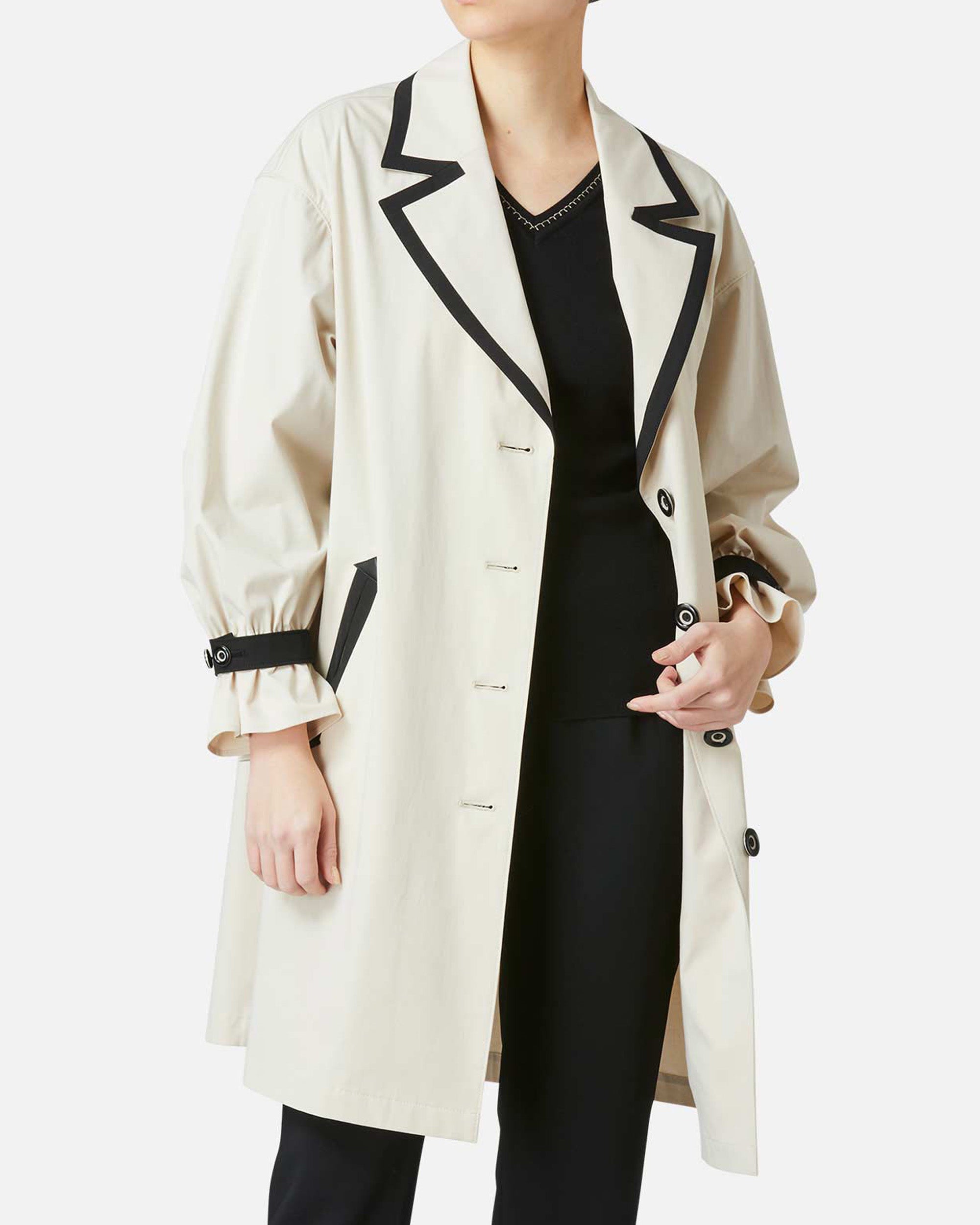 Cotton gabardine half spring coat