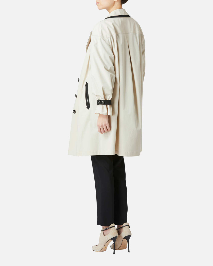 Cotton gabardine half spring coat