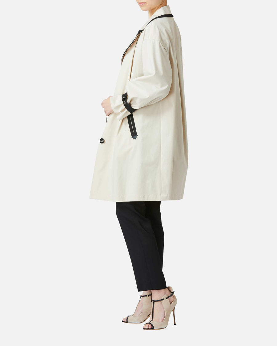 Cotton gabardine half spring coat