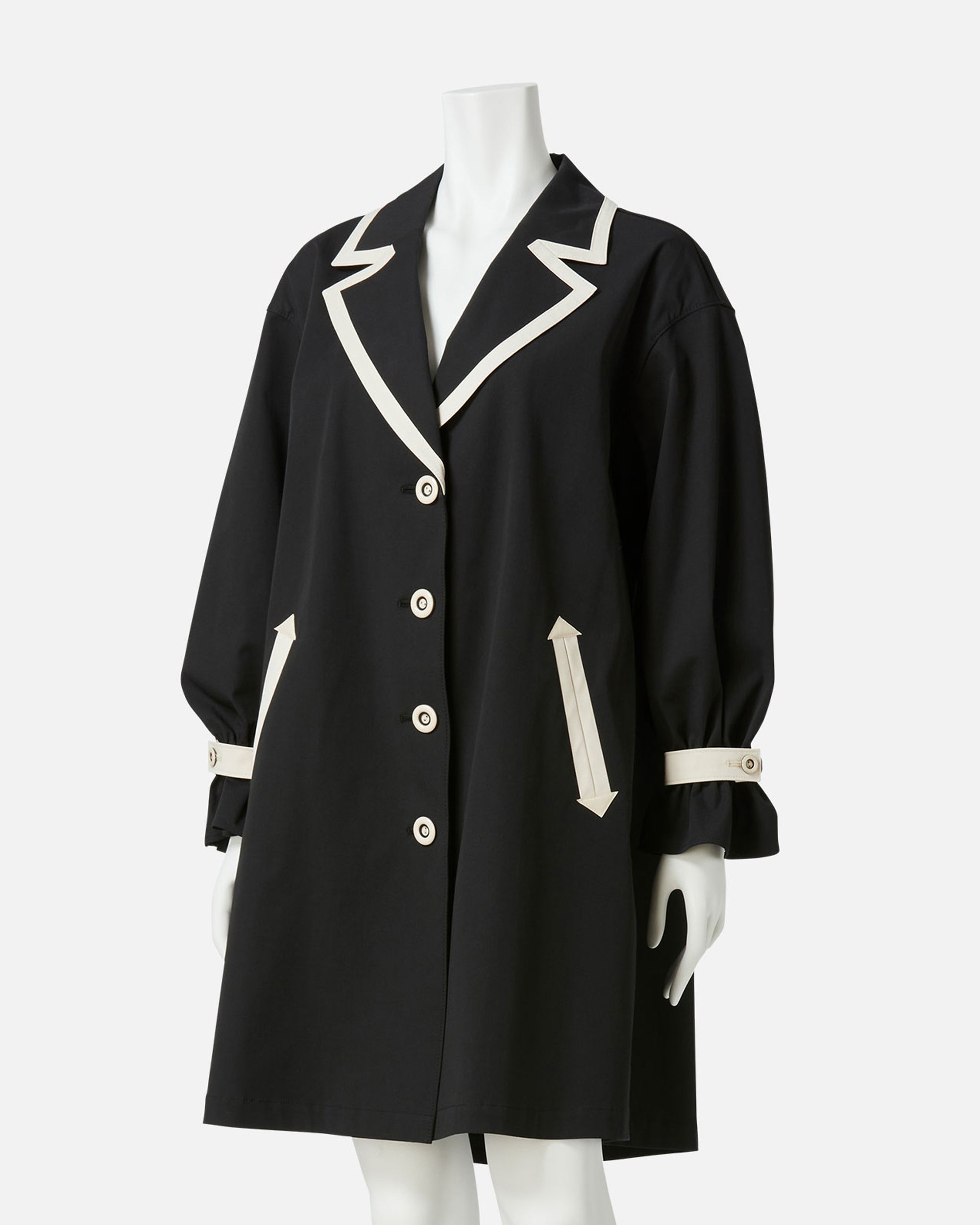 Cotton gabardine half spring coat