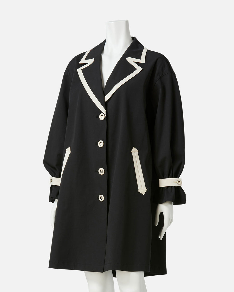 Cotton gabardine half spring coat