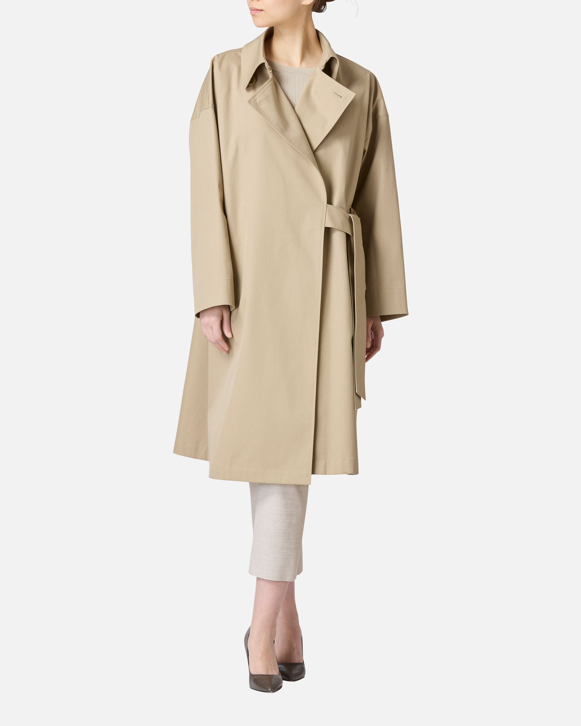 Cotton gabardine spring coat