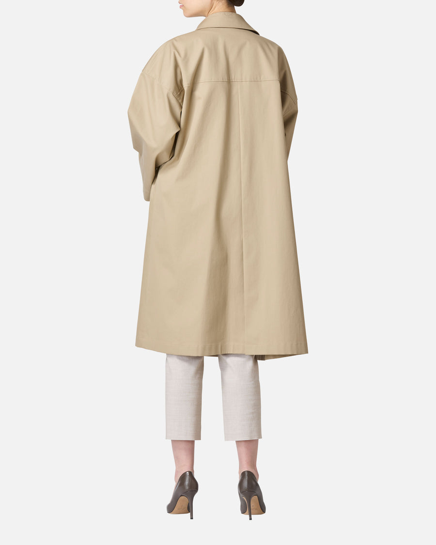 Cotton gabardine spring coat