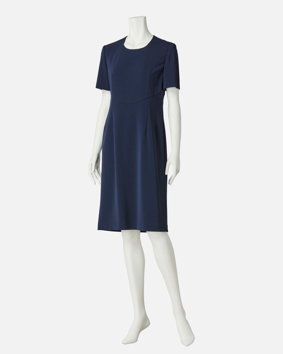 Multi-Platique Short Sleeve Dress