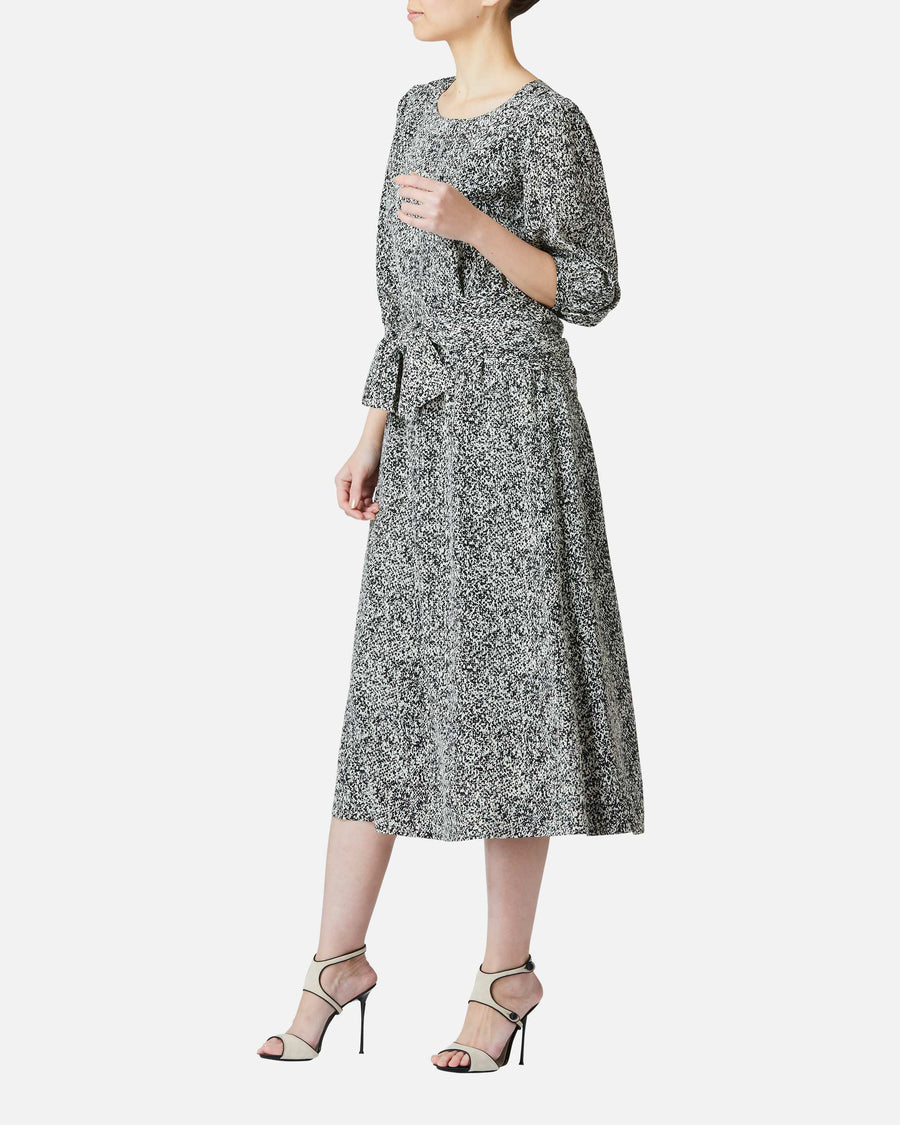 Silk desin geometric print dress