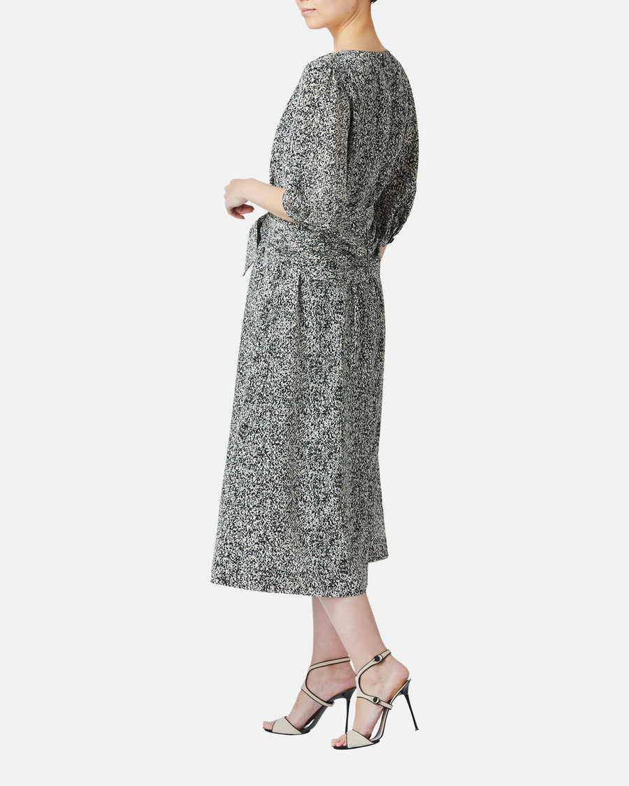 Silk desin geometric print dress