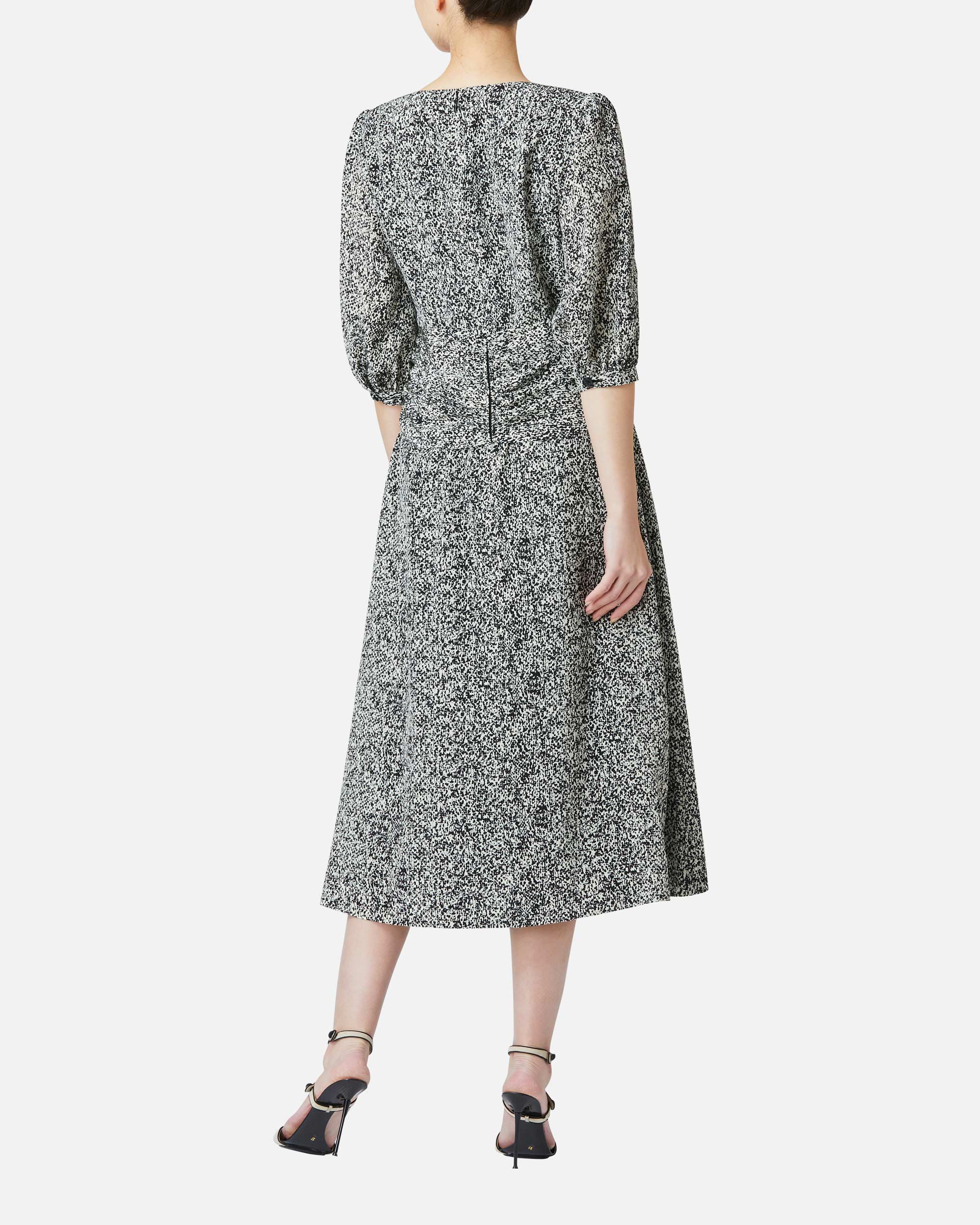 Silk desin geometric print dress