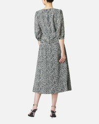 Silk desin geometric print dress