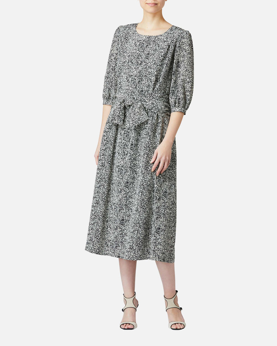 Silk desin geometric print dress