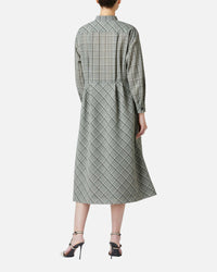 Wool voile check dress