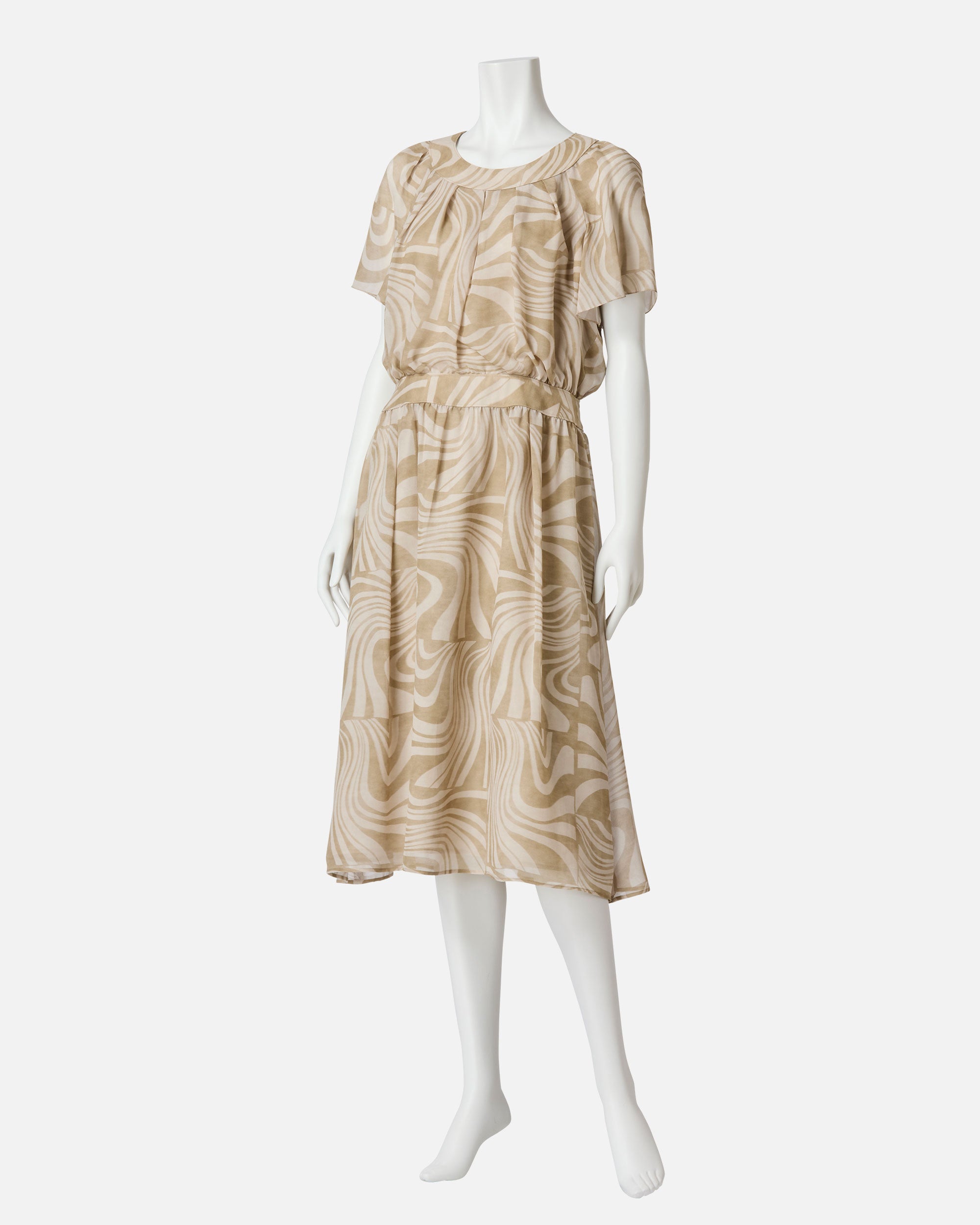 Marble silk georgette dress