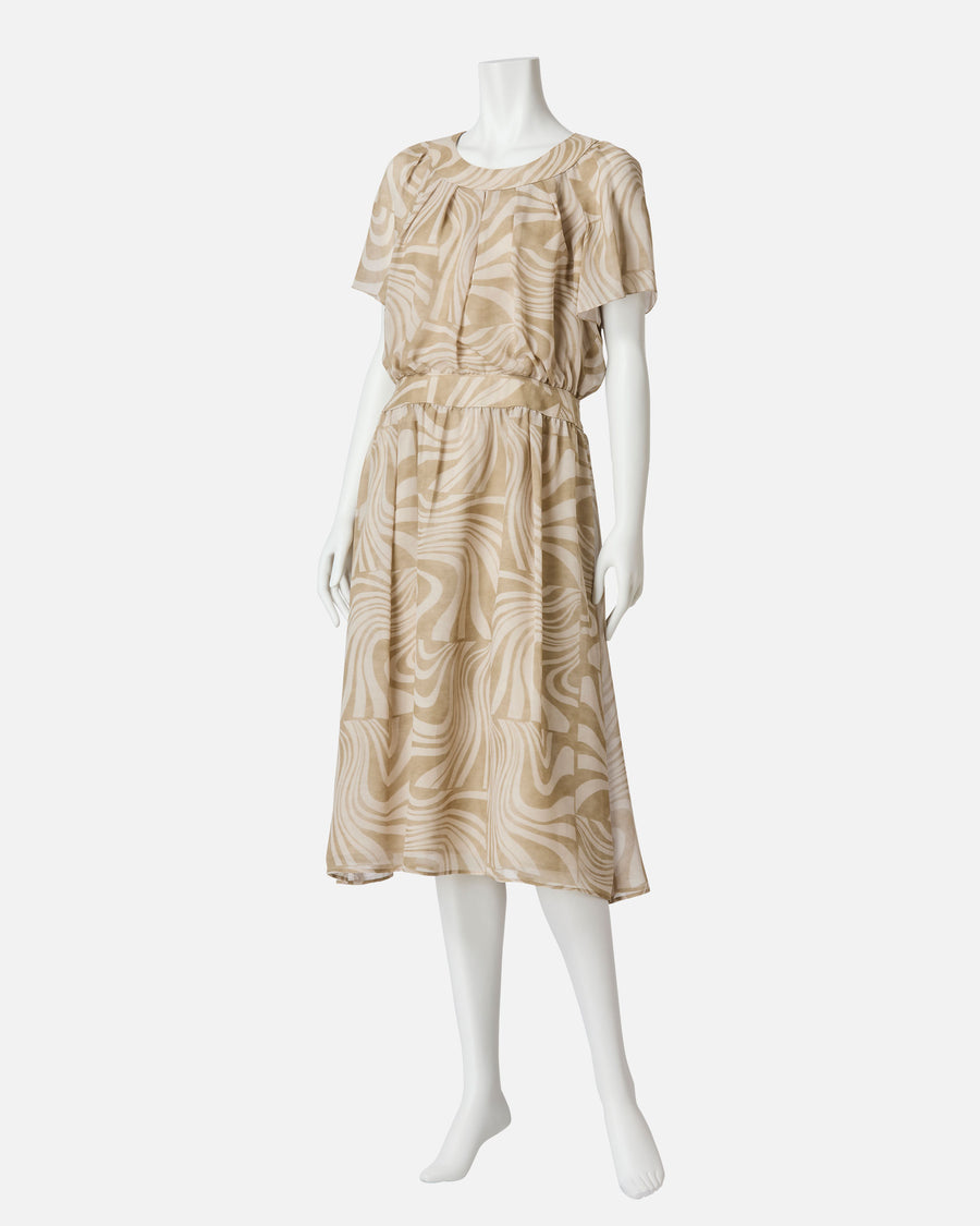 Marble silk georgette dress