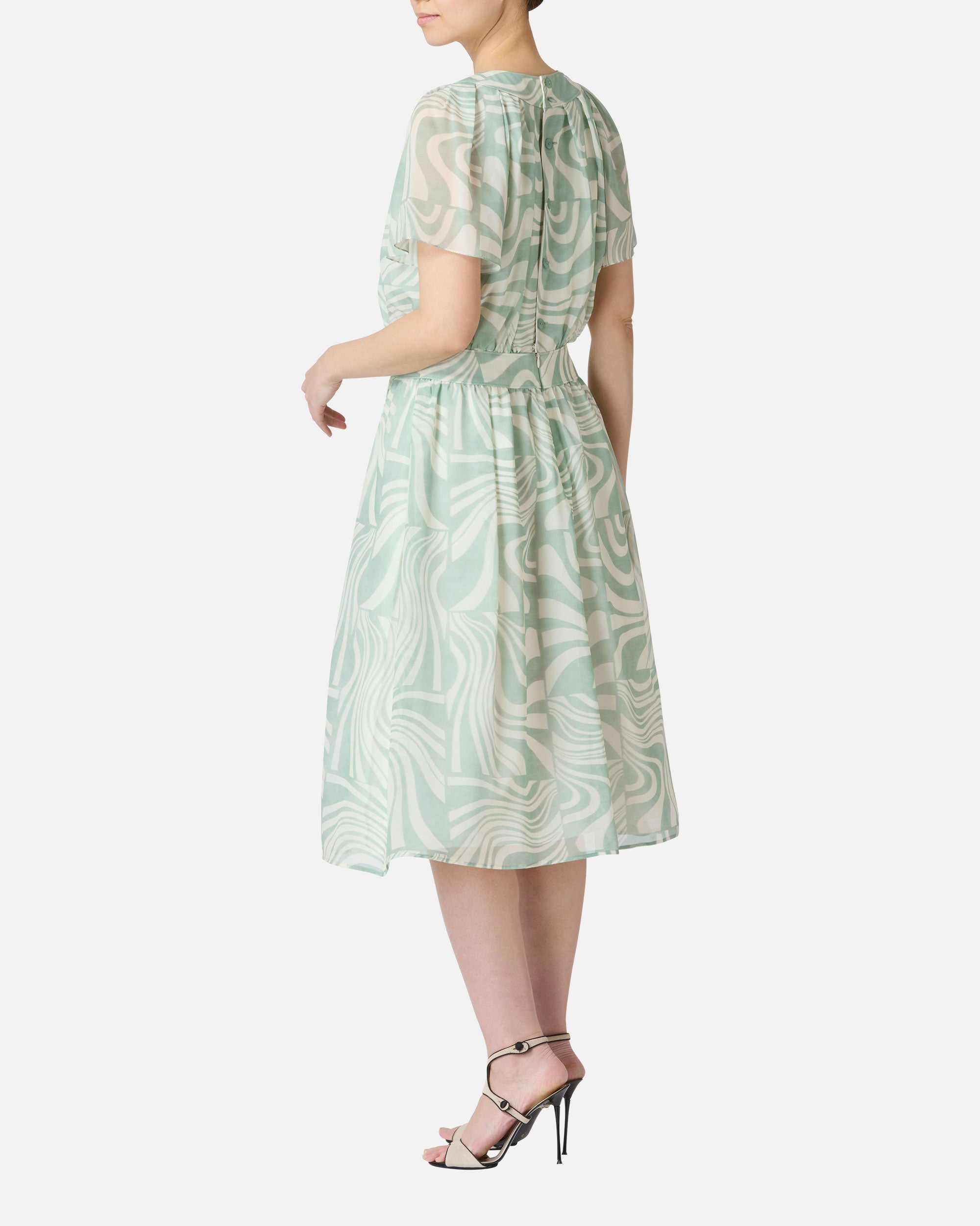Marble silk georgette dress