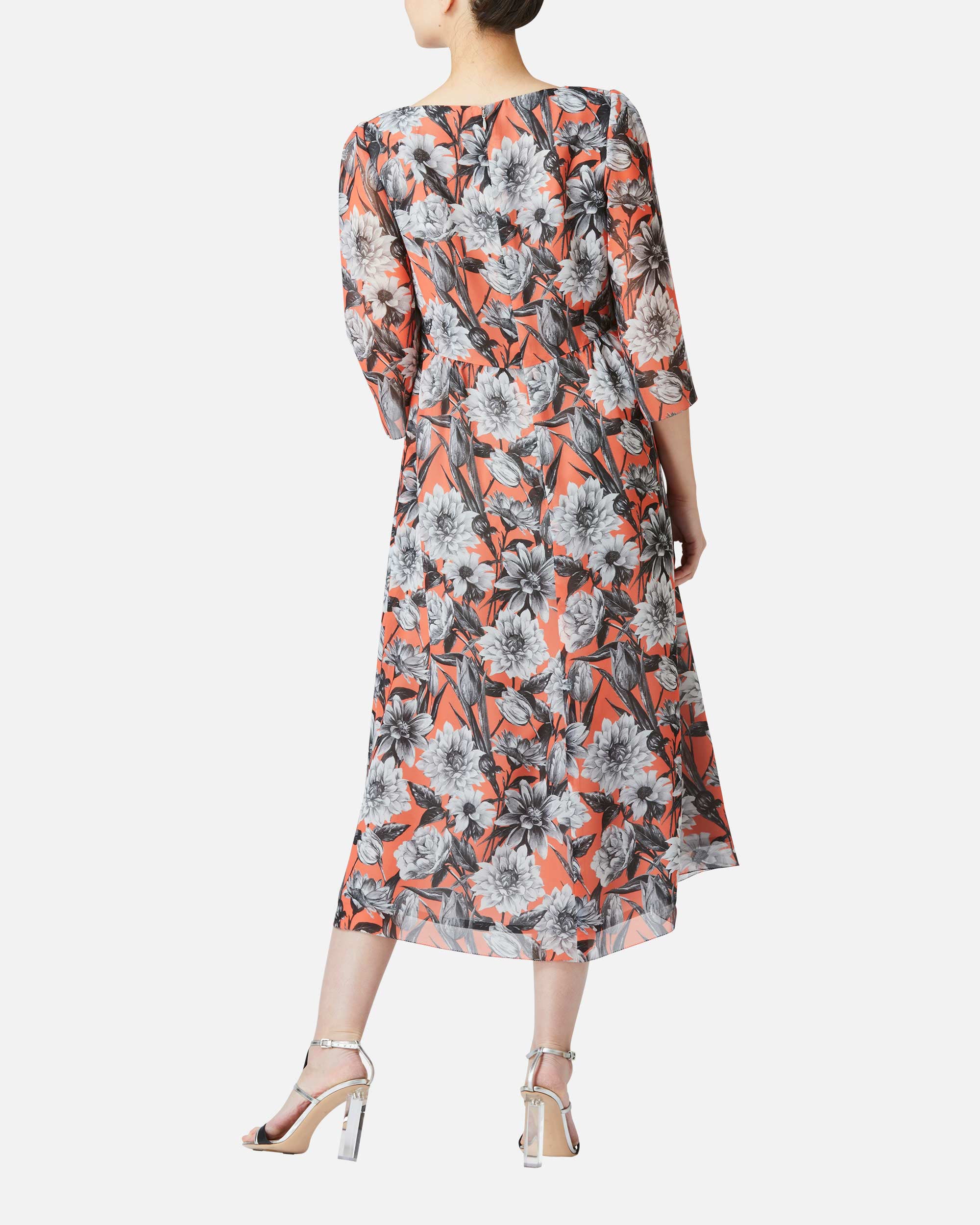 Floral print chiffon dress
