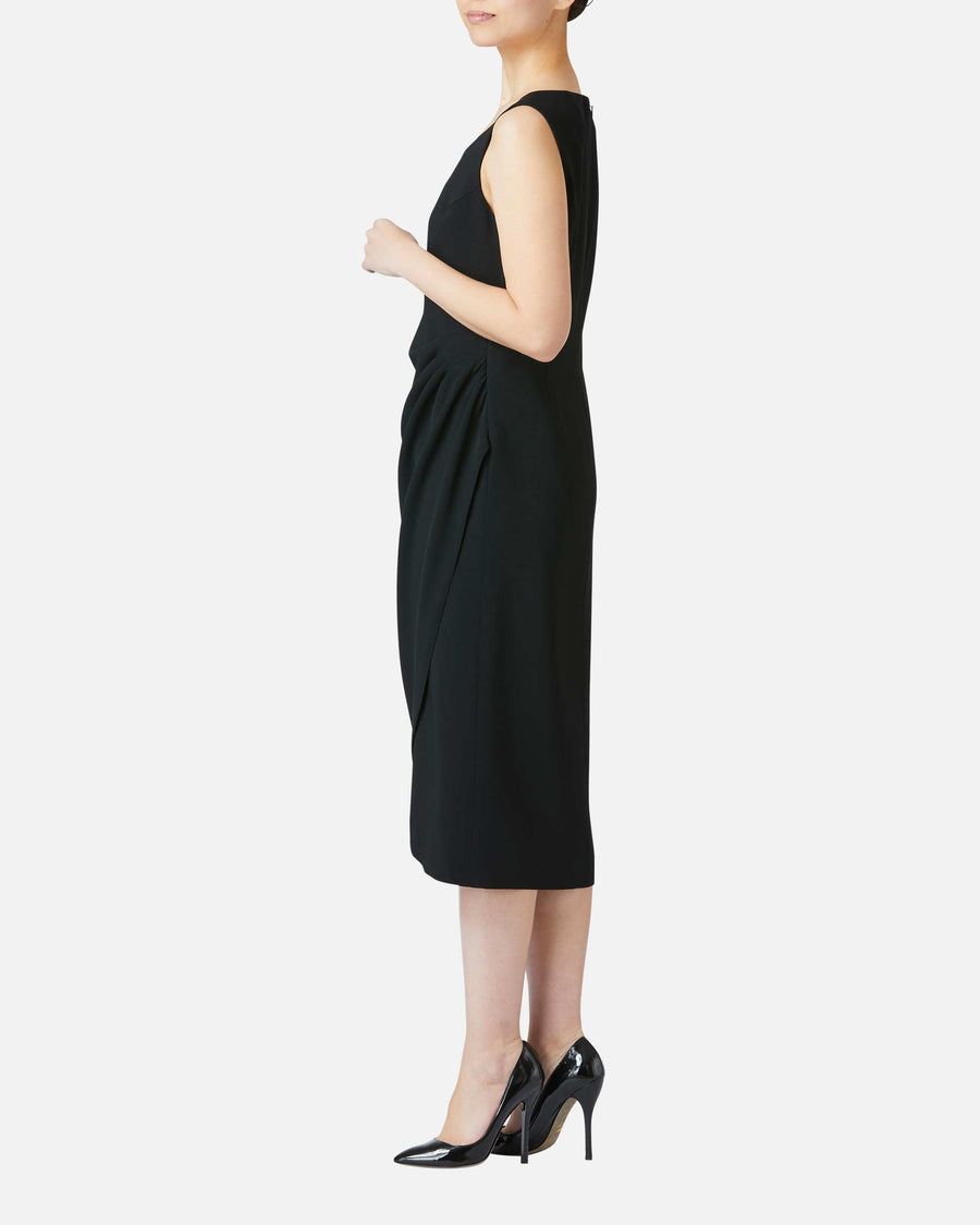 Crepe drape dress