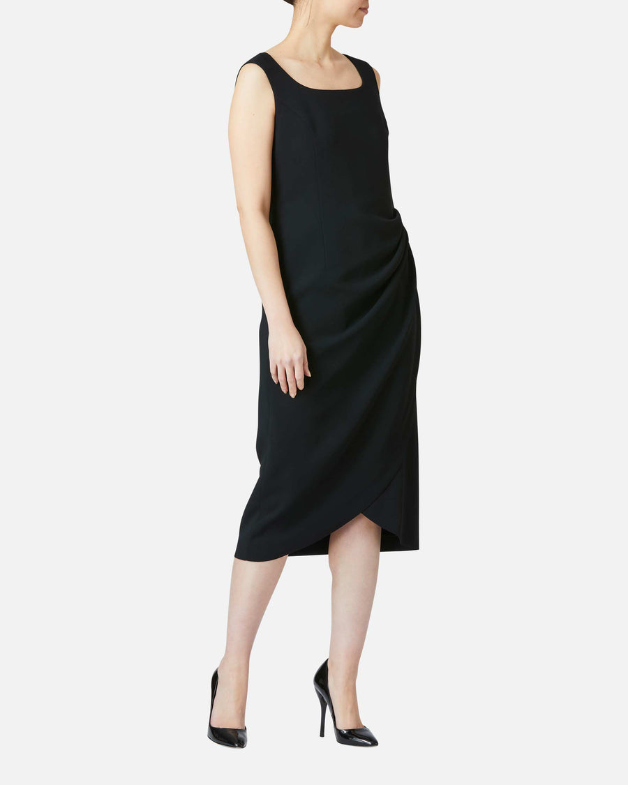 Crepe drape dress